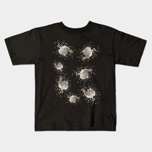 Fuzzy Ostrich Chick Print Kids T-Shirt by B-ARTIZAN